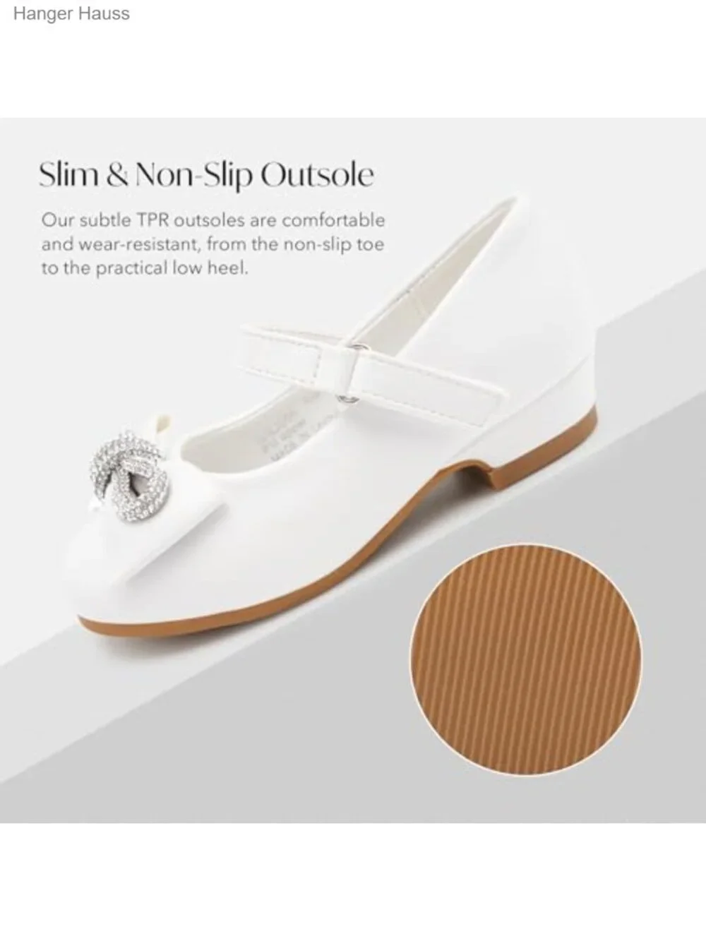 Girls Mary Jane Dress Shoes with Rhinestone Bow Low Heel